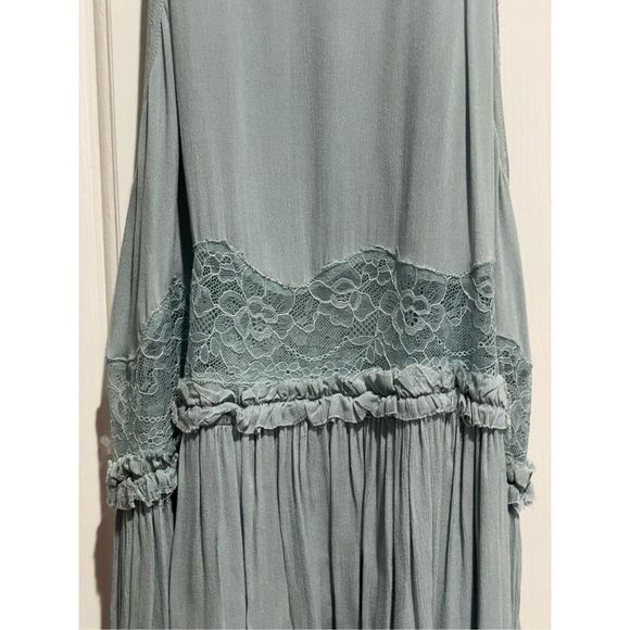 Free People Intimately Lace Inset Swing Dress W/Adjustable Waist String Size M - Picture 4 of 12